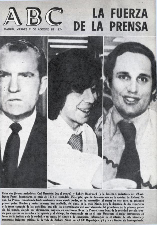 Portada de este diario tras la dimisión de Nixon por el caso Watergate. 