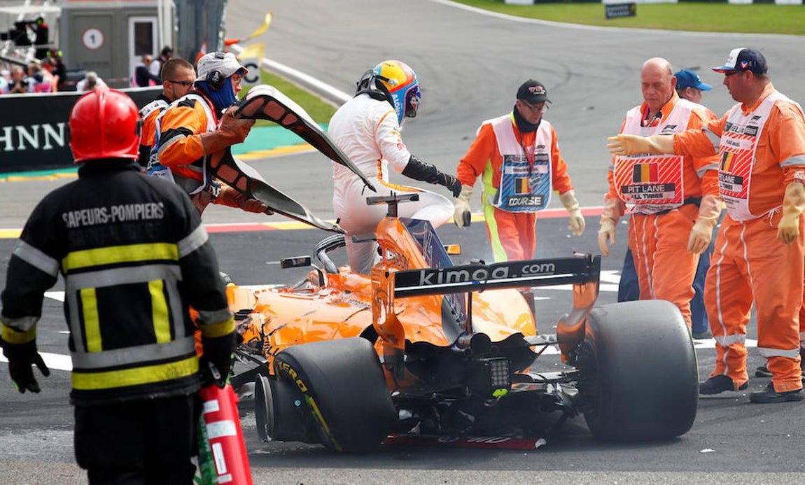 Las impactantes imágenes del accidente de Fernando Alonso