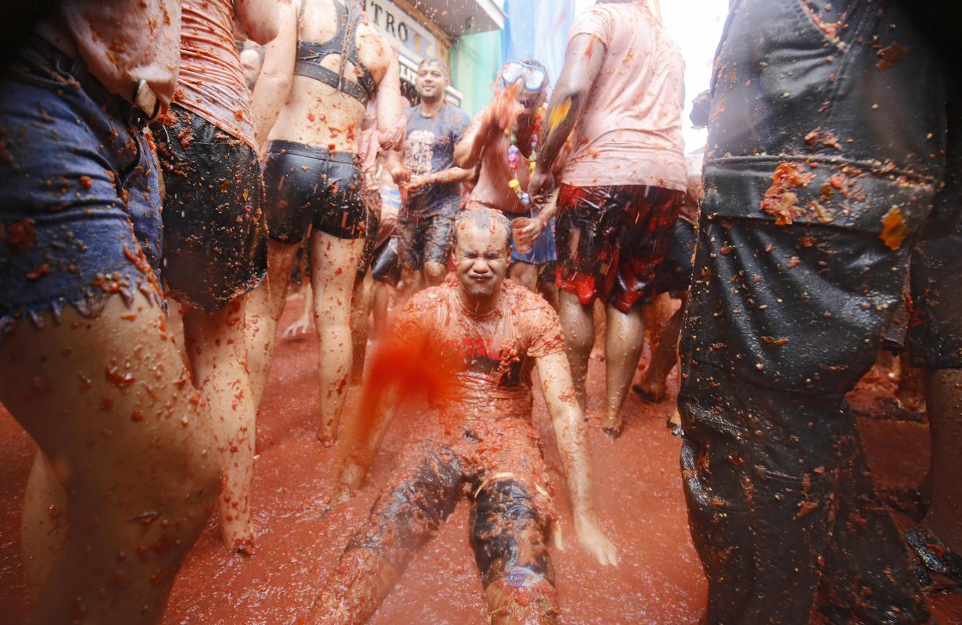 Las mejores imágenes de la Tomatina de Buñol 2018. 