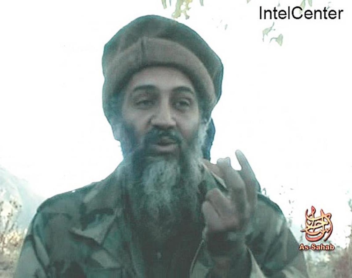 Bin Laden reivindicando en un vídeo propagandístico los atentados de Londres de 2005. 