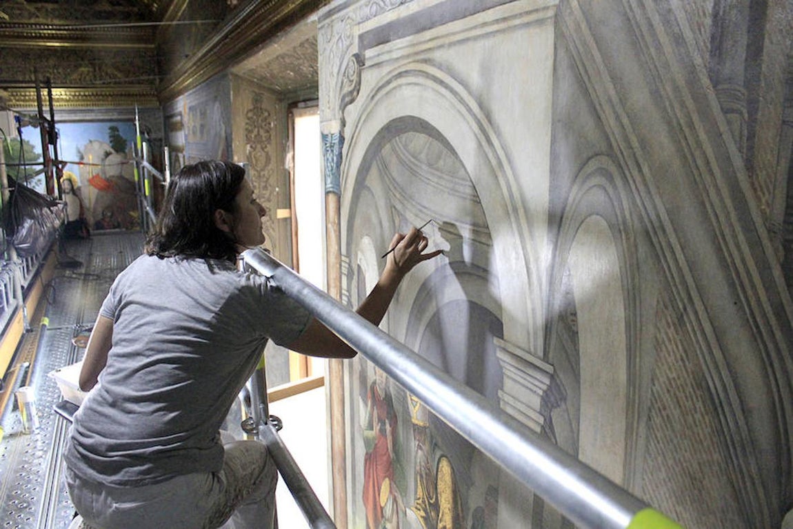 Imágenes de la sala capitular y de la cripta