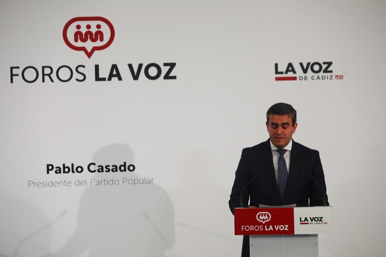 El presidente del Partido Popular Pablo Casado interviene en los Foros de La Voz de Cádiz