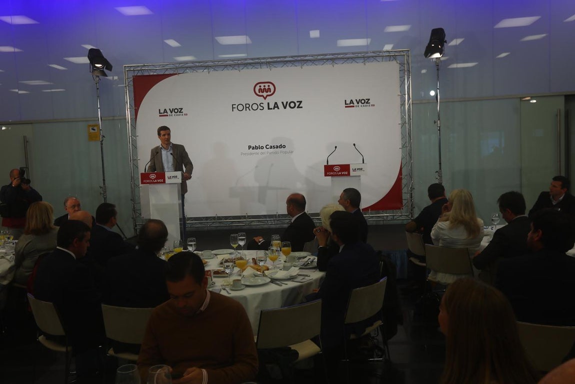 El presidente del Partido Popular Pablo Casado interviene en los Foros de La Voz de Cádiz