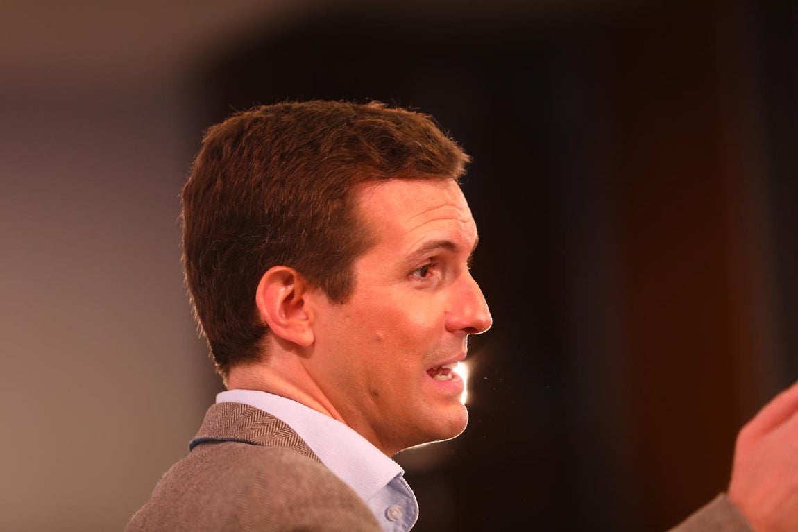 El presidente del Partido Popular Pablo Casado interviene en los Foros de La Voz de Cádiz