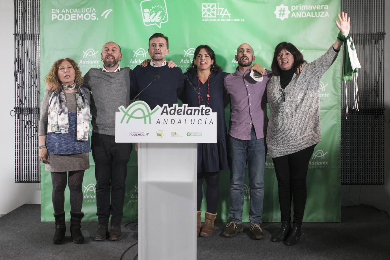 En imágenes, la resignación de Adelante Andalucía tras caer a la cuarta plaza en las elecciones andaluzas