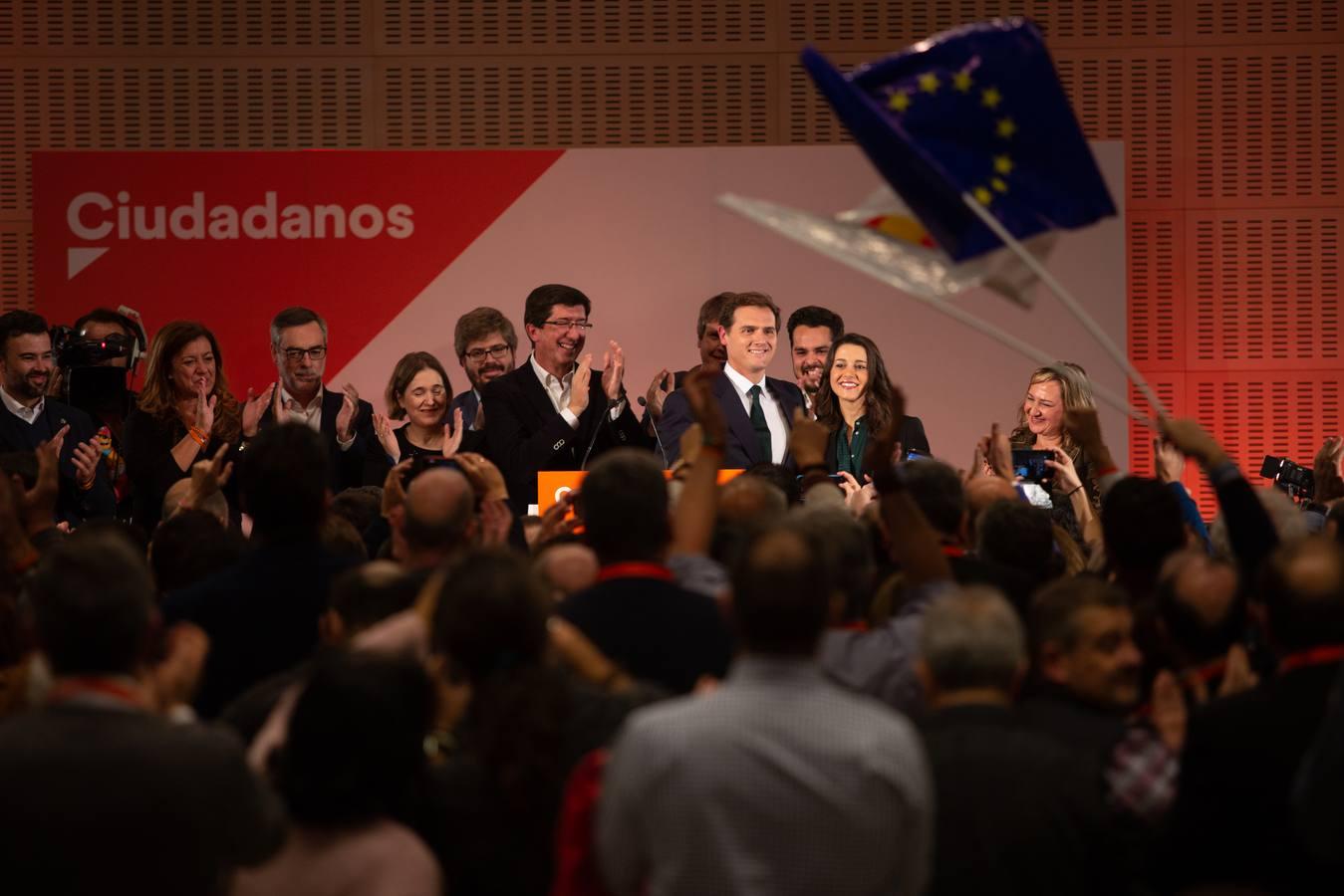 En imágenes, la celebración de la espectacular subida de Ciudadanos en Andalucía en las elecciones andaluzas