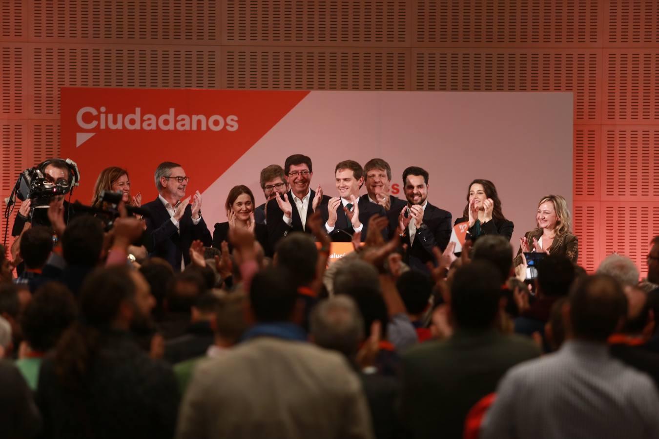 En imágenes, la celebración de la espectacular subida de Ciudadanos en Andalucía en las elecciones andaluzas