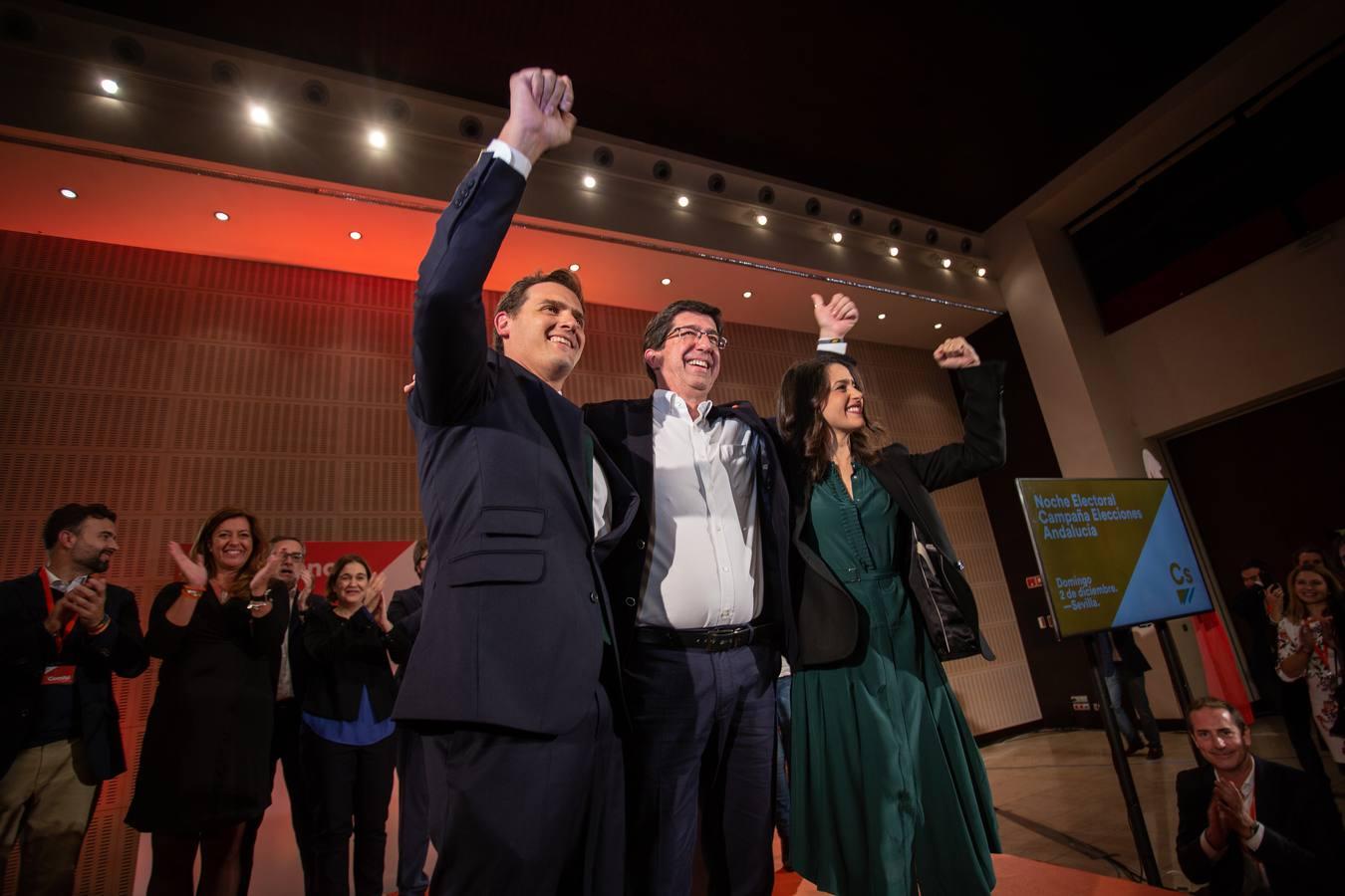 En imágenes, la celebración de la espectacular subida de Ciudadanos en Andalucía en las elecciones andaluzas