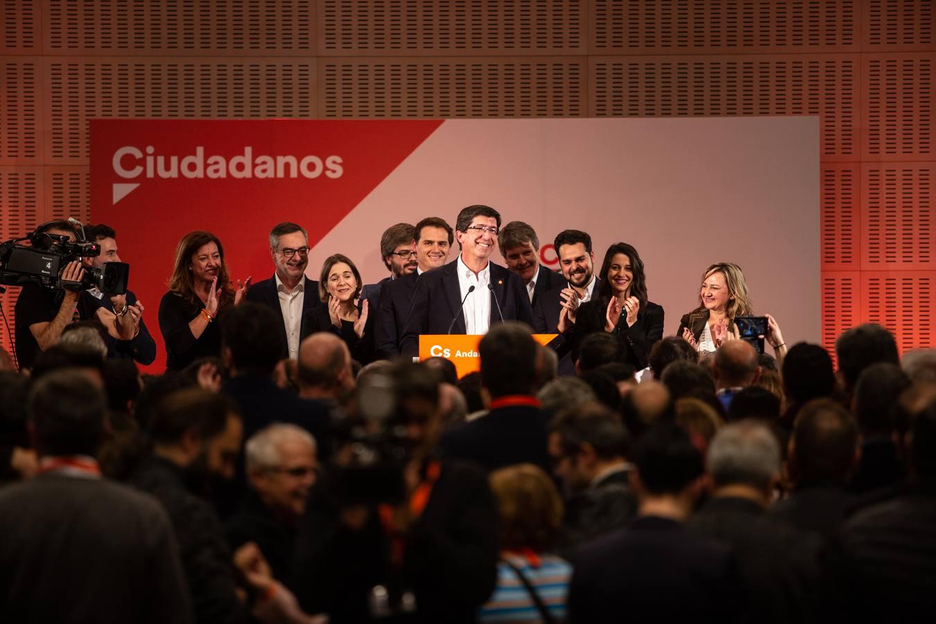 En imágenes, la celebración de la espectacular subida de Ciudadanos en Andalucía en las elecciones andaluzas