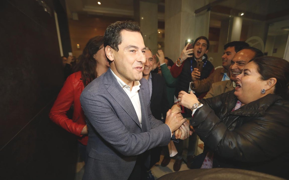Euforia en la sede regional del Partido Popular tras conocer los resultados de las elecciones andaluzas