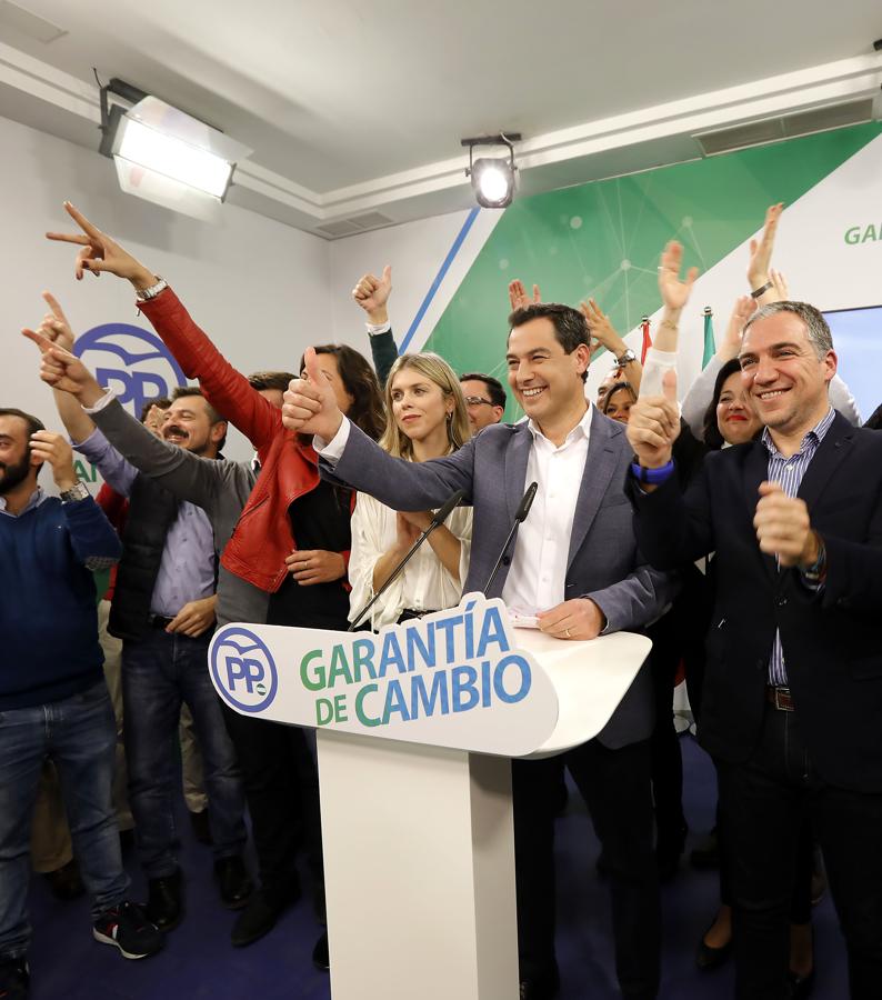Euforia en la sede regional del Partido Popular tras conocer los resultados de las elecciones andaluzas