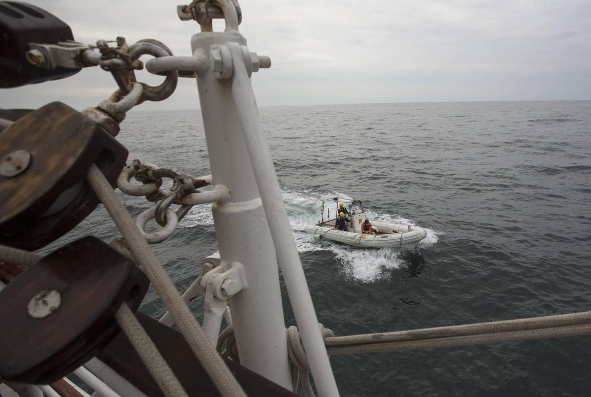 En imágenes: El Juan Sebastián de Elcano se adiestra para su nuevo crucero de instrucción