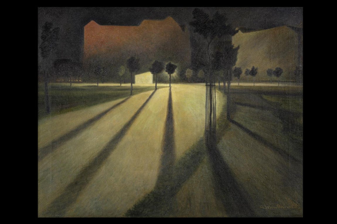 Gustav Wunderwald, Grunewaldstrasse, Berlin-Westend, 1918, óleo sobre lienzo, 61 x 71,5 cm. 