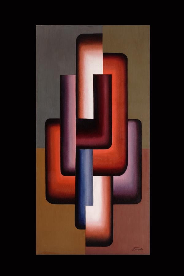 Pierre-Louis Flouquet, Construction n° 29, 1925, óleo sobre lienzo, 150 x 75 cm. 