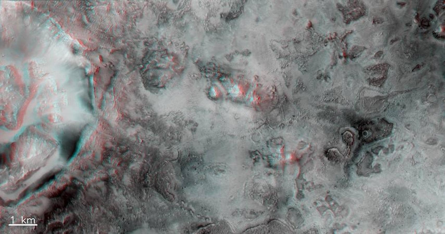 Regiones de Syrtis e Isidis de Marte, en el lugar de aterrizaje previsto para el rover Marte 2020 de la NASA en el cráter Jezero
