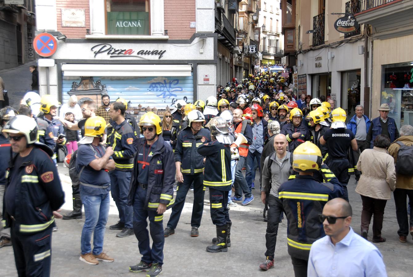 Los bomberos de la región protestan en Toledo