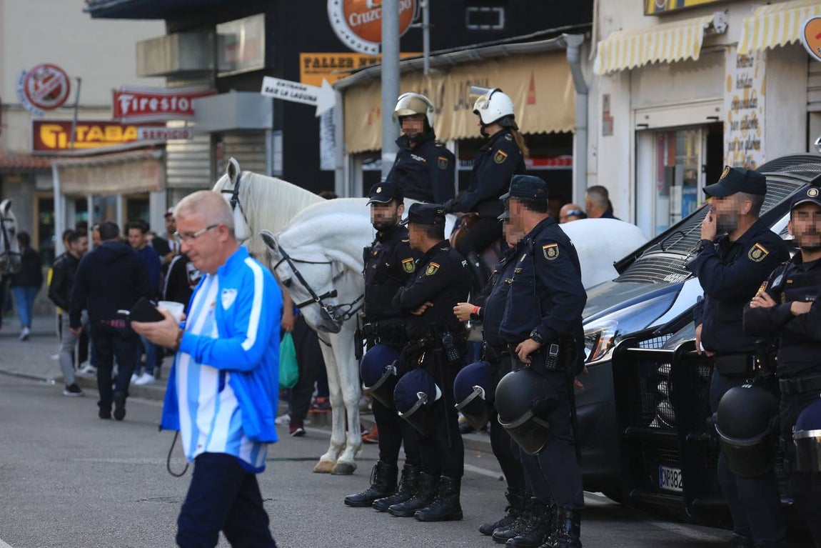 Dispositivo policial del Cádiz-Málaga. Partido de alto riesgo en Carranza