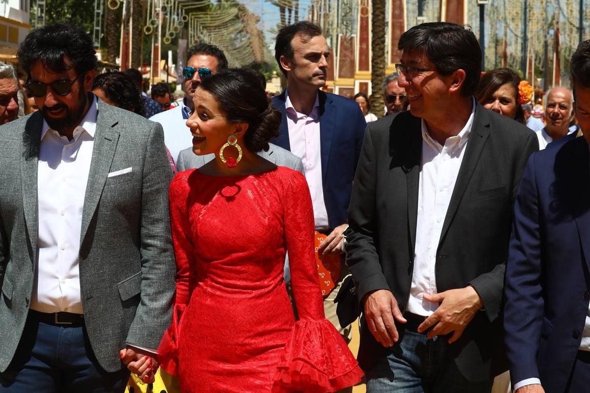 FOTOS: Inés Arrimadas, Juan Marín y Carlos Pérez en la Feria de Jerez