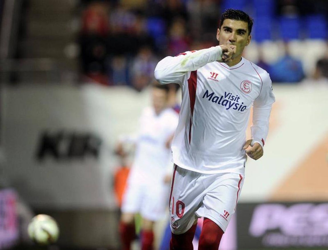 El sevillano celebra un gol. 