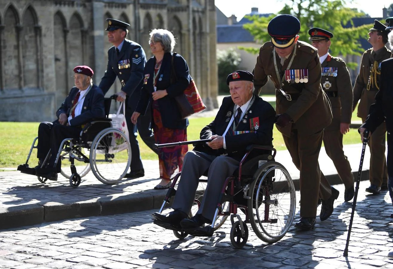 Veteranos de la II Guerra Mundial a su llegada a Normandía. 