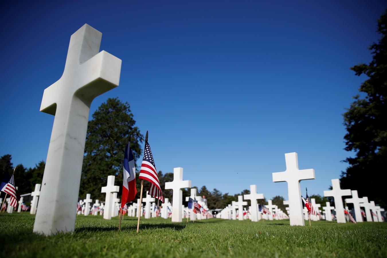El cementerio que conmemora a los soldados americanos ubicado en Colleville-Sur-Mer. 