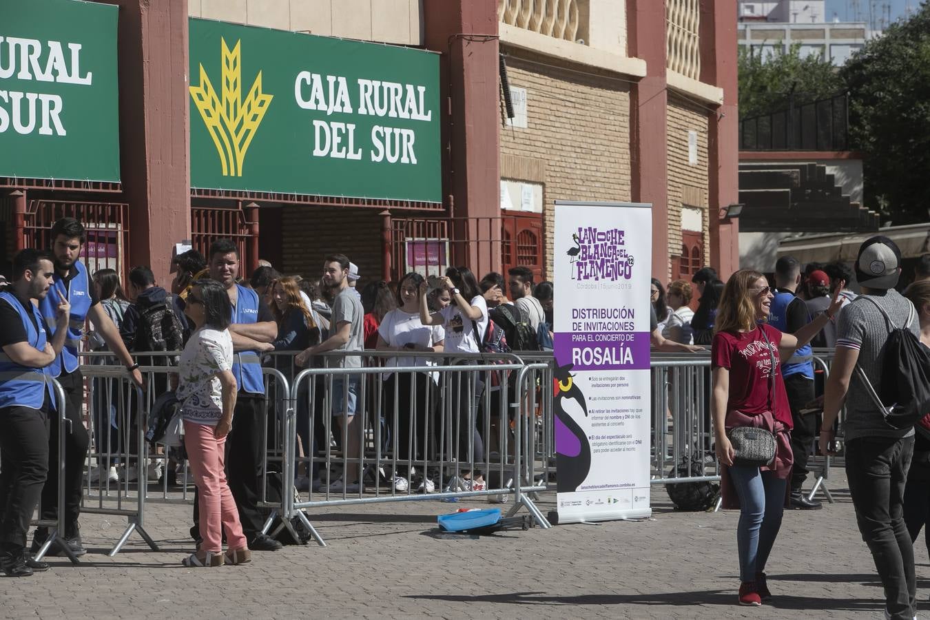 Las colas para las invitaciones del concierto de Rosalía en Córdoba, en imágenes