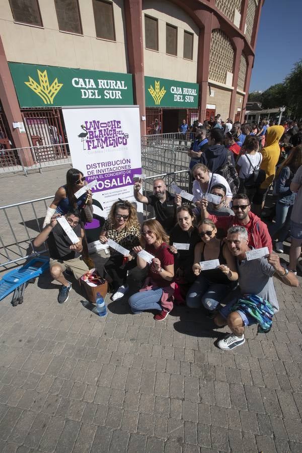 Las colas para las invitaciones del concierto de Rosalía en Córdoba, en imágenes