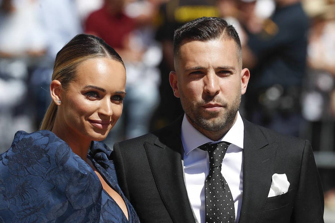 Jordi Alba y su mujer, Romarey Ventura. 