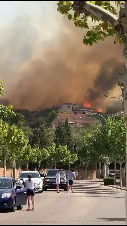 Las imágenes del incendio de la urbanización Montesión de Toledo