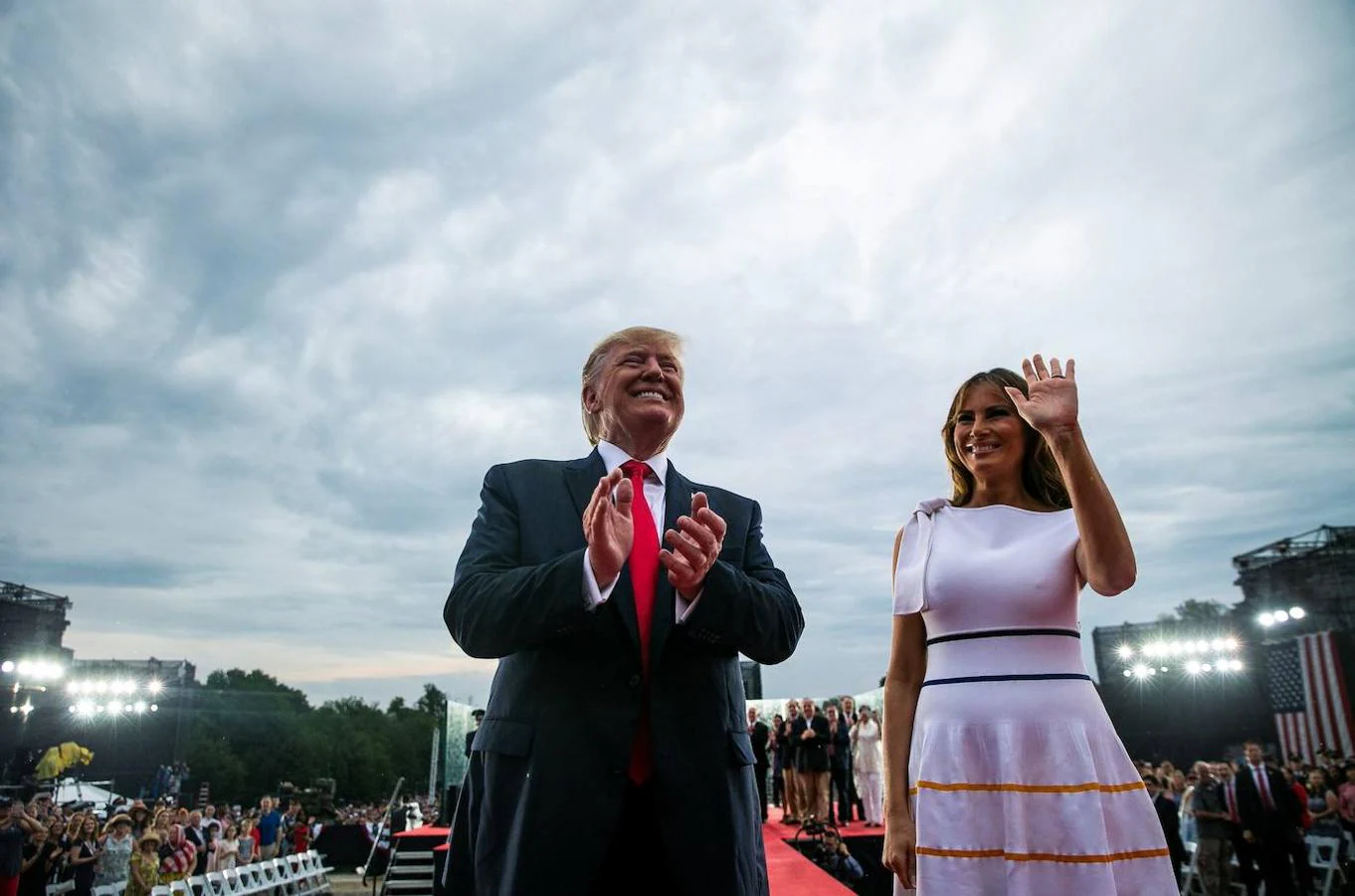 Donald y Melania Trump durante la celebración del 4 de julio. 