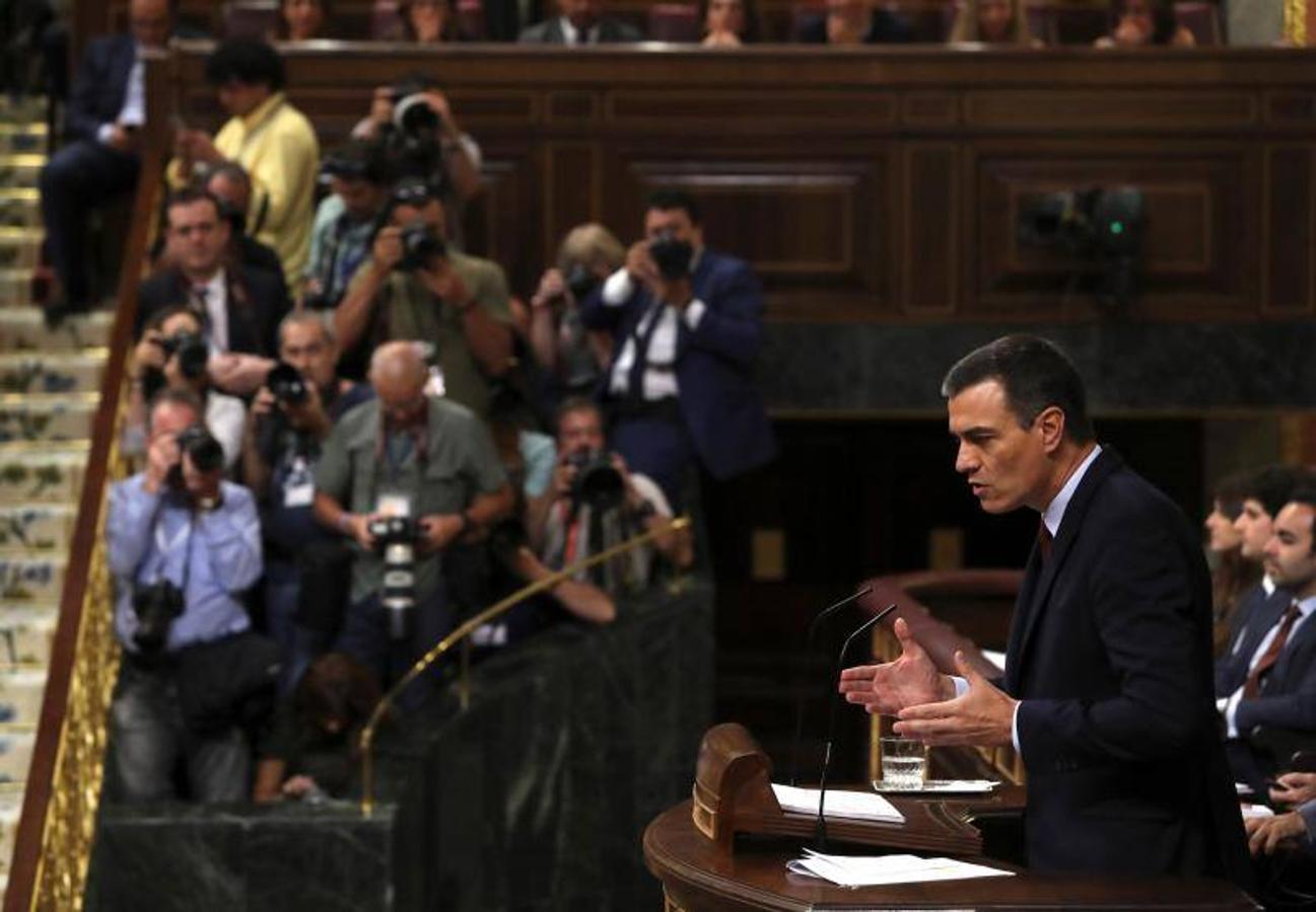 Sánchez durante su intervención en el Congreso. 