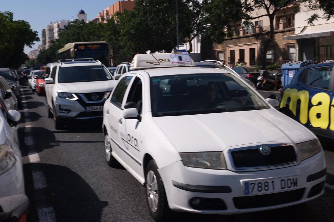 Las imágenes de la marcha de protesta de las autoescuelas de la provincia de Cádiz