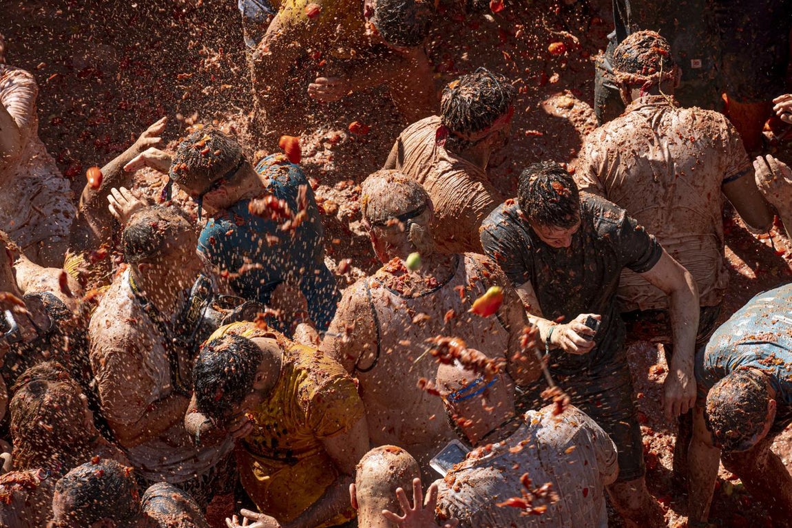 Las mejores imágenes de la Tomatina de Buñol 2019. 
