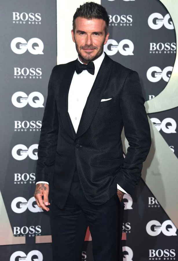 David Beckham. El pasado martes, Londres acogió a numerosas «celebrities», quienes desfilaron por la alfombra roja con motivo de la gala de los «GQ Men of The Year Awards 2019»