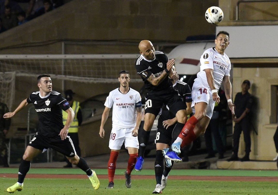 Las mejores imágenes del Qarabag - Sevilla Fútbol Club en Bakú (0-3)