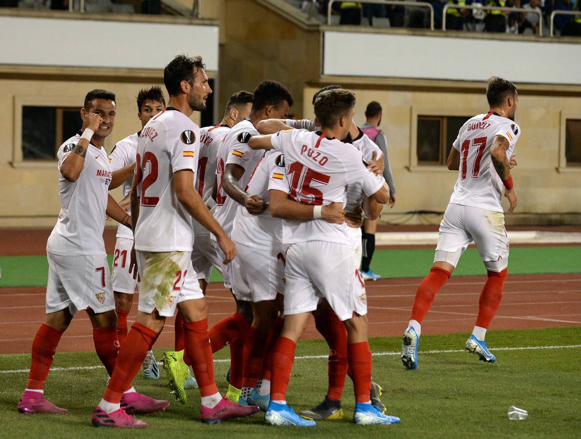 Las mejores imágenes del Qarabag - Sevilla Fútbol Club en Bakú (0-3)