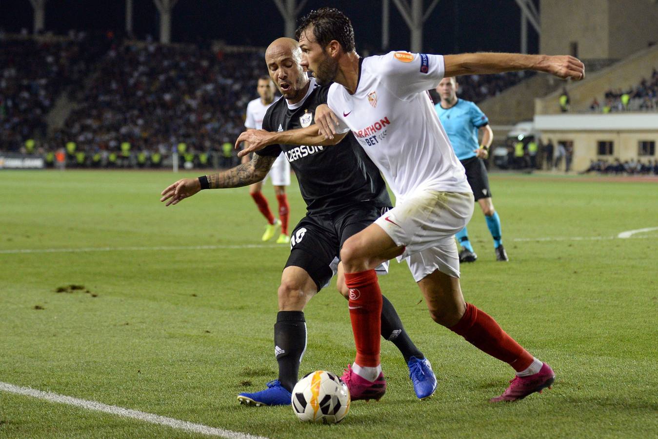 Las mejores imágenes del Qarabag - Sevilla Fútbol Club en Bakú (0-3)