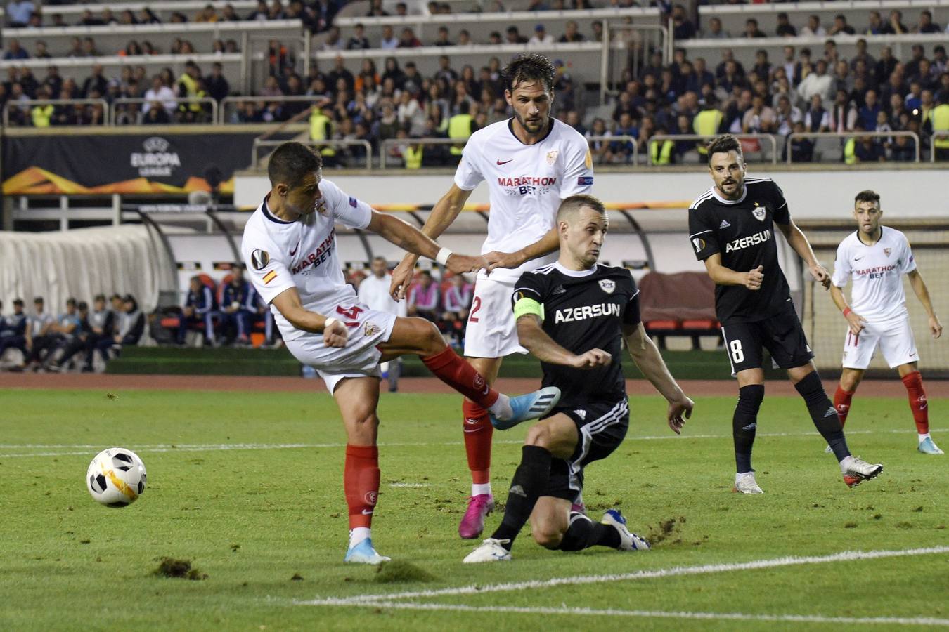 Las mejores imágenes del Qarabag - Sevilla Fútbol Club en Bakú (0-3)