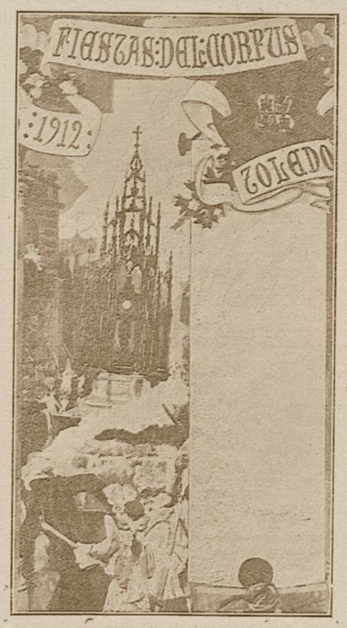 Maqueta del cartel de las fiestas del Corpus preparado por Vicente Cutanda en 1912. 