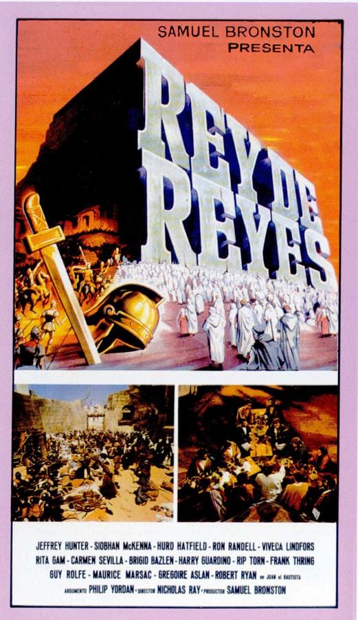 Cartel de la película Rey de Reyes, proyectada en los cines de Puertollano durante la década de los 60. Fondo Los legados de la Tierra. 