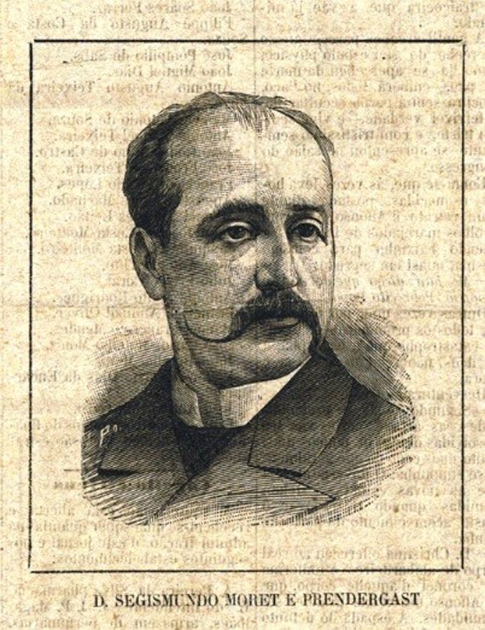 Segismundo Moret (1838-1913). Ministro de la Gobernación en 1883 y 1888. La Ilustración Española y Americana. Madrid, 8 de noviembre de 1883.. 