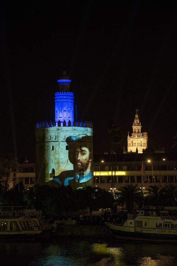 En imágenes, el mapping sobre la Torre del Oro