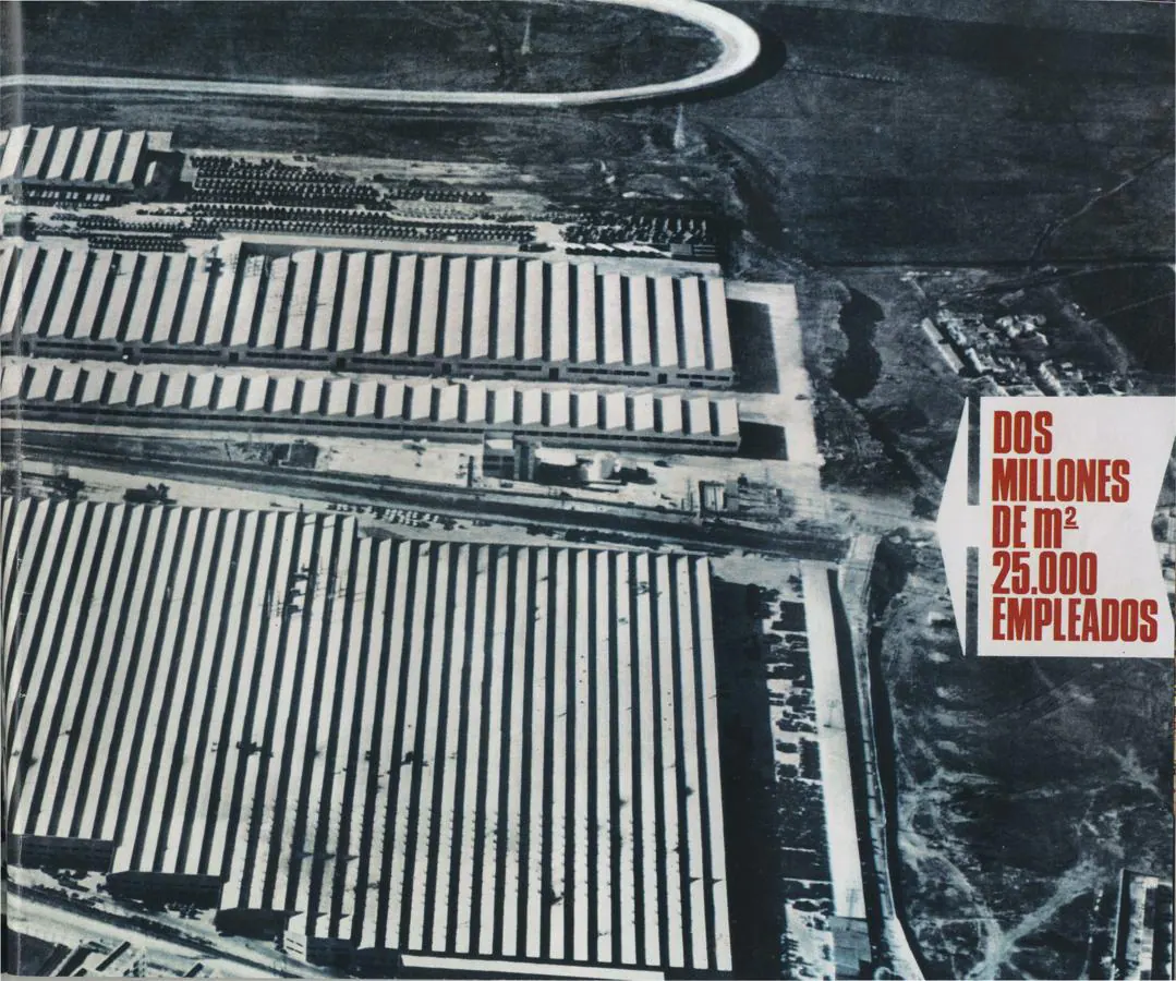 Vista aérea de la factoría de Barreiros Diésel en Villaverde en 1966.. 