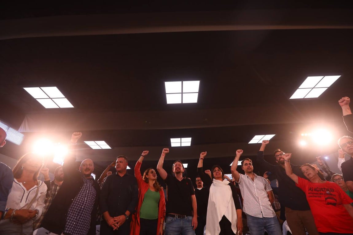 Pablo Iglesías participa en un mitín de Podemos en Jerez