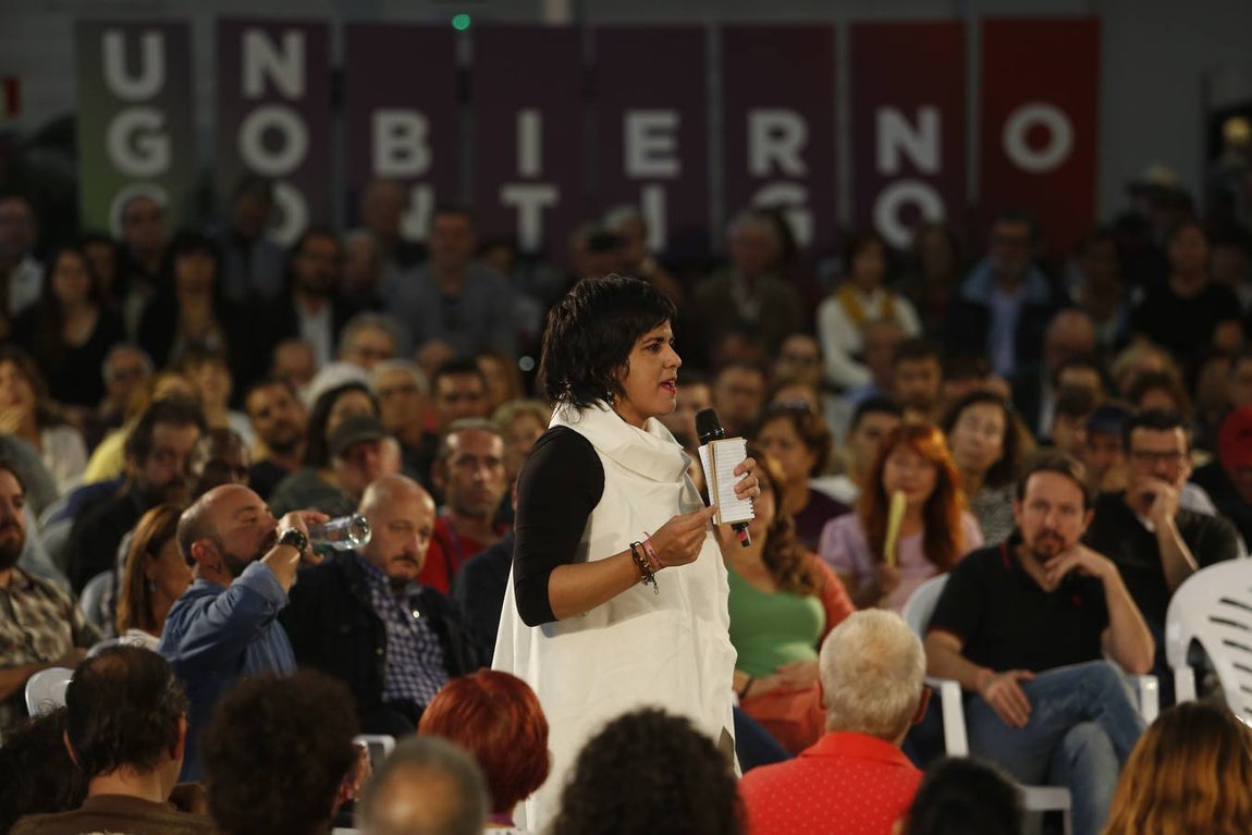 Pablo Iglesías participa en un mitín de Podemos en Jerez