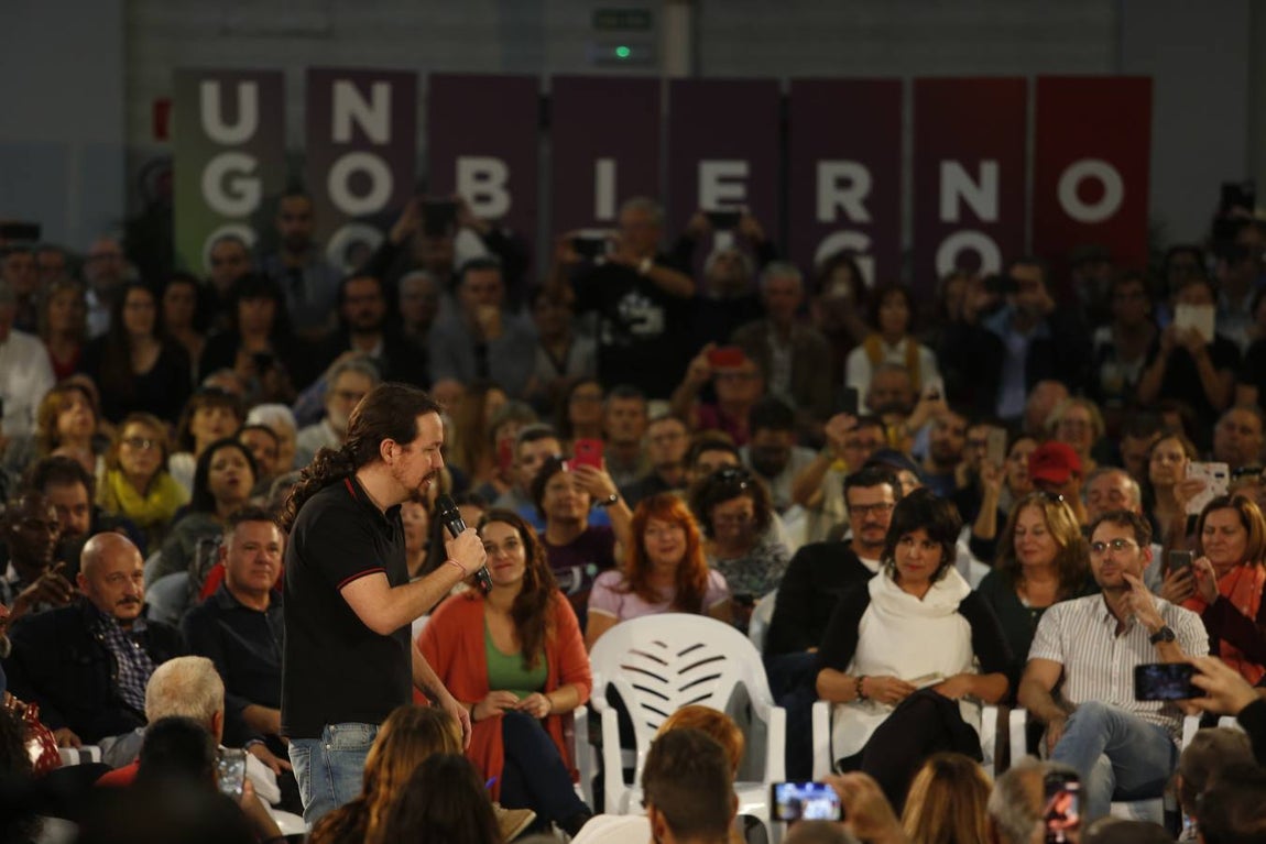 Pablo Iglesías participa en un mitín de Podemos en Jerez