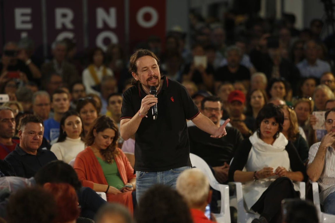 Pablo Iglesías participa en un mitín de Podemos en Jerez