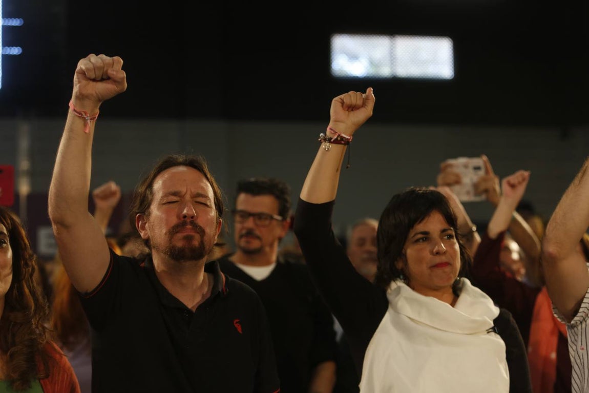 Pablo Iglesías participa en un mitín de Podemos en Jerez