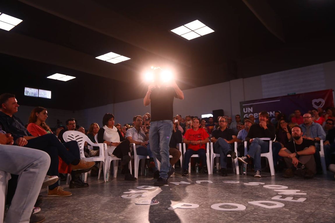 Pablo Iglesías participa en un mitín de Podemos en Jerez