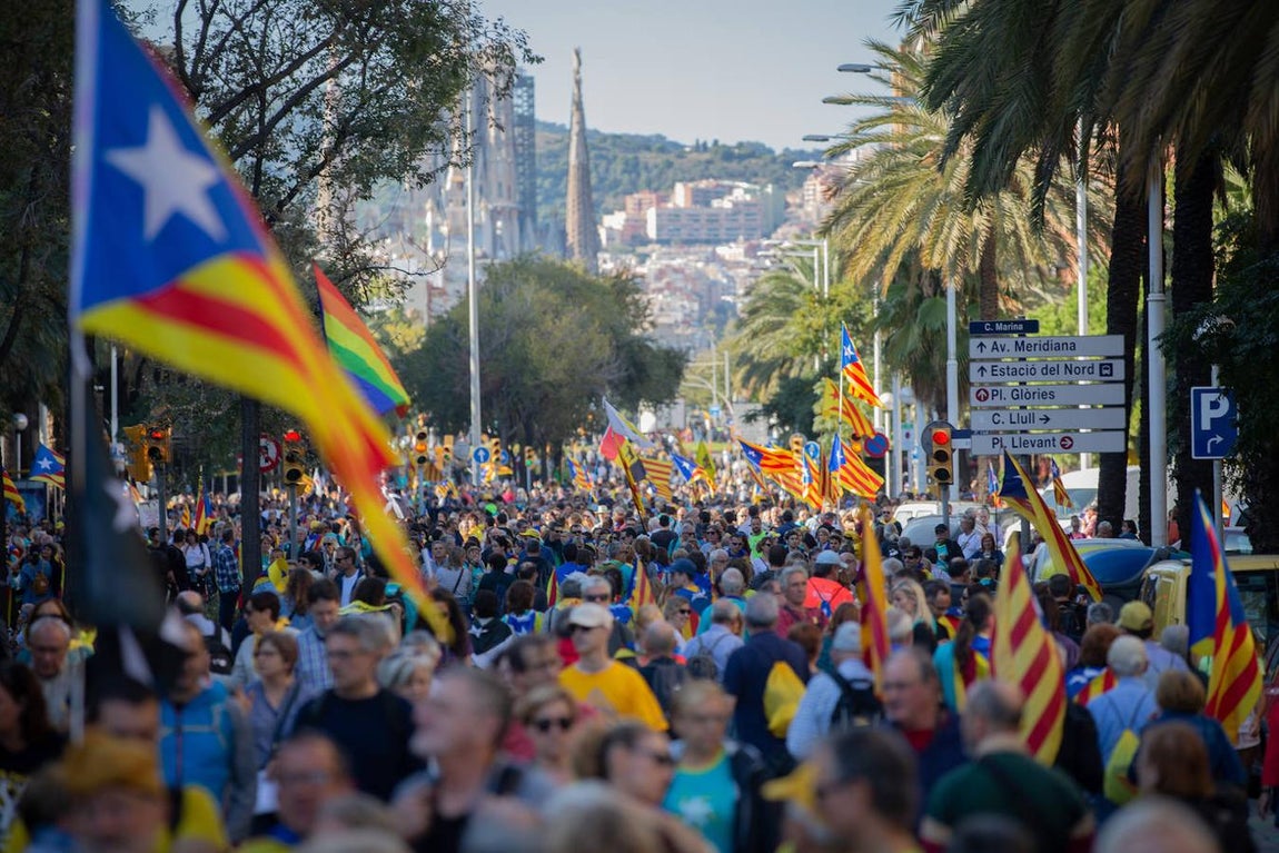 La manifestación independentista de Barcelona, en imágenes